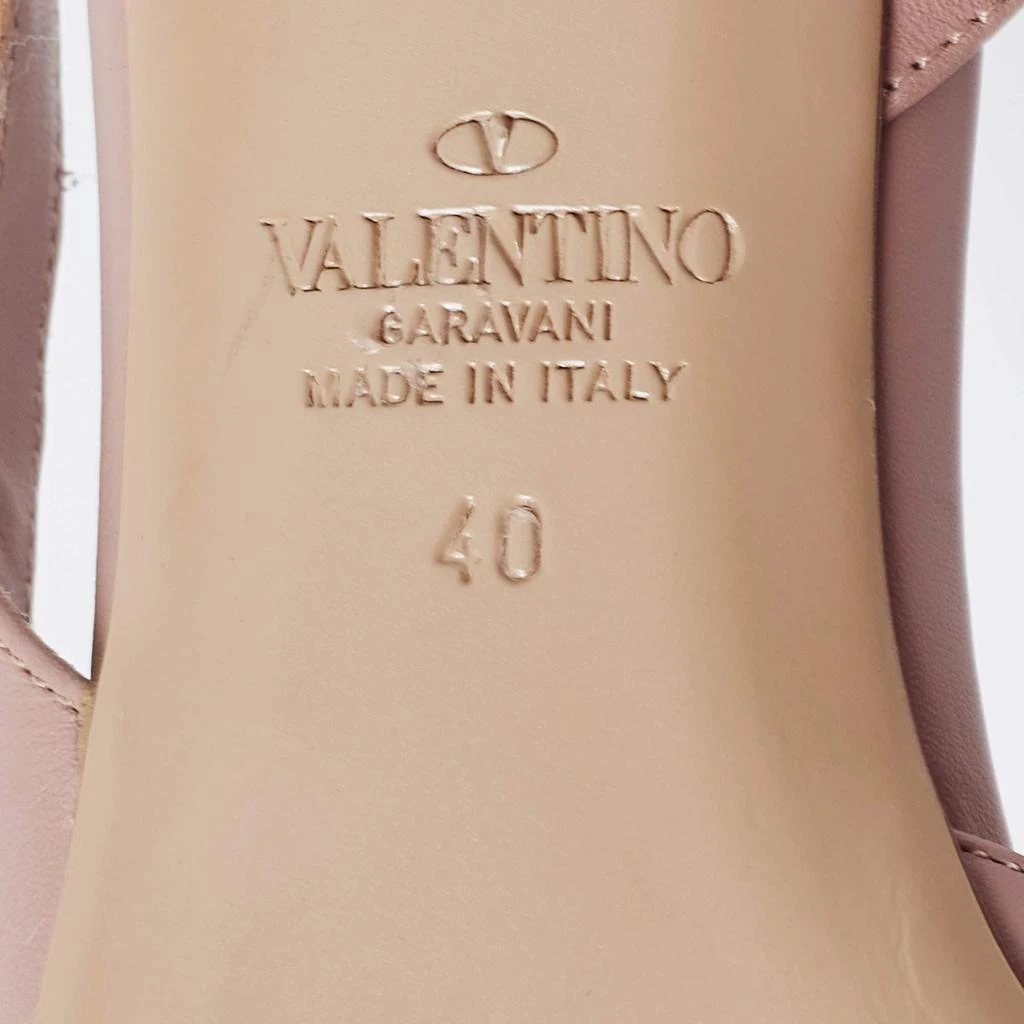 Valentino Beige Leather Rockstud Slingback Pumps Size 40 商品