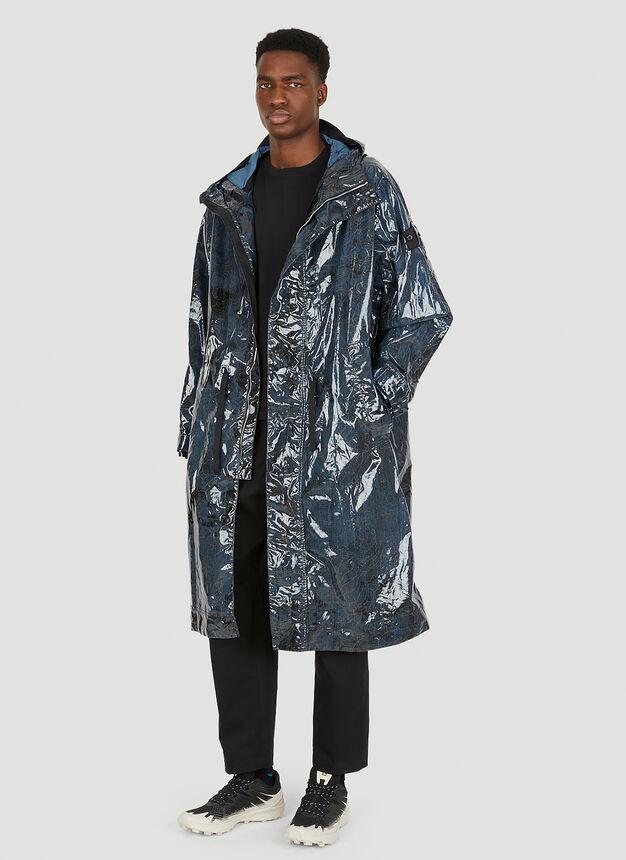 High Shine Hooded Coat in Blue商品第2张图片规格展示