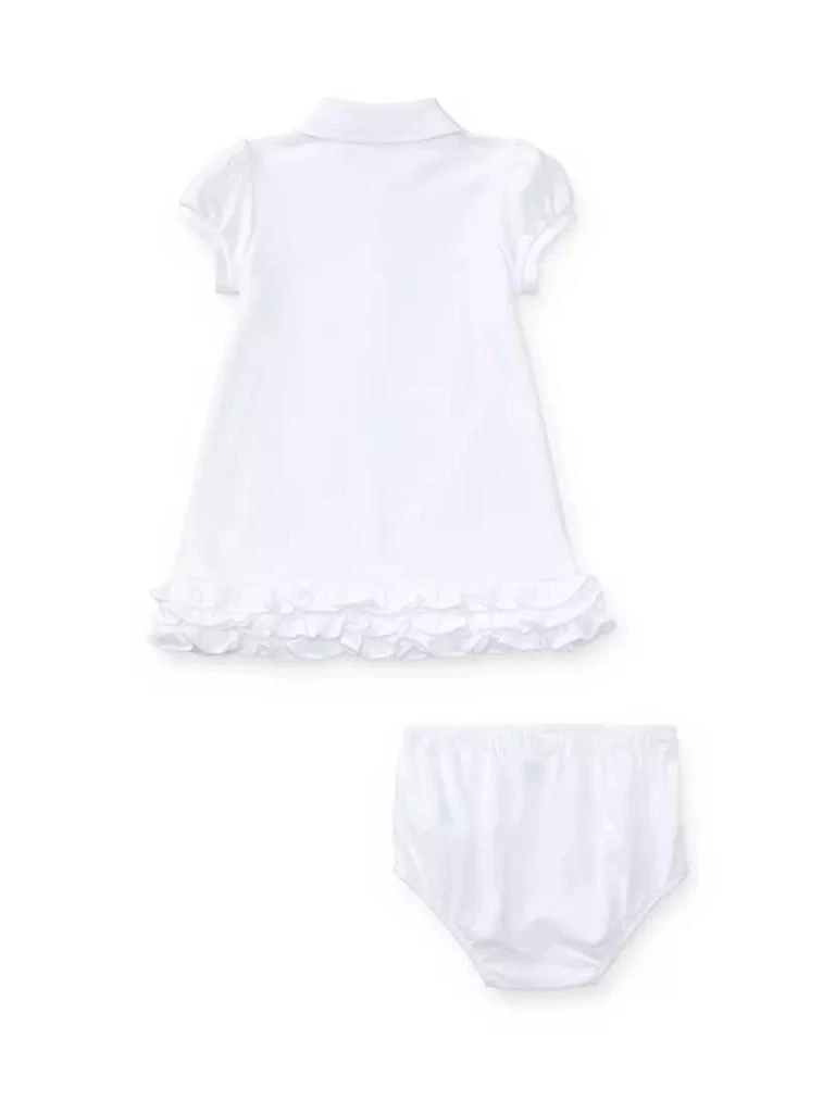 商品Ralph Lauren|Baby Girl's Ruffled Polo Dress & Bloomers Set,价格¥372,第3张图片详细描述