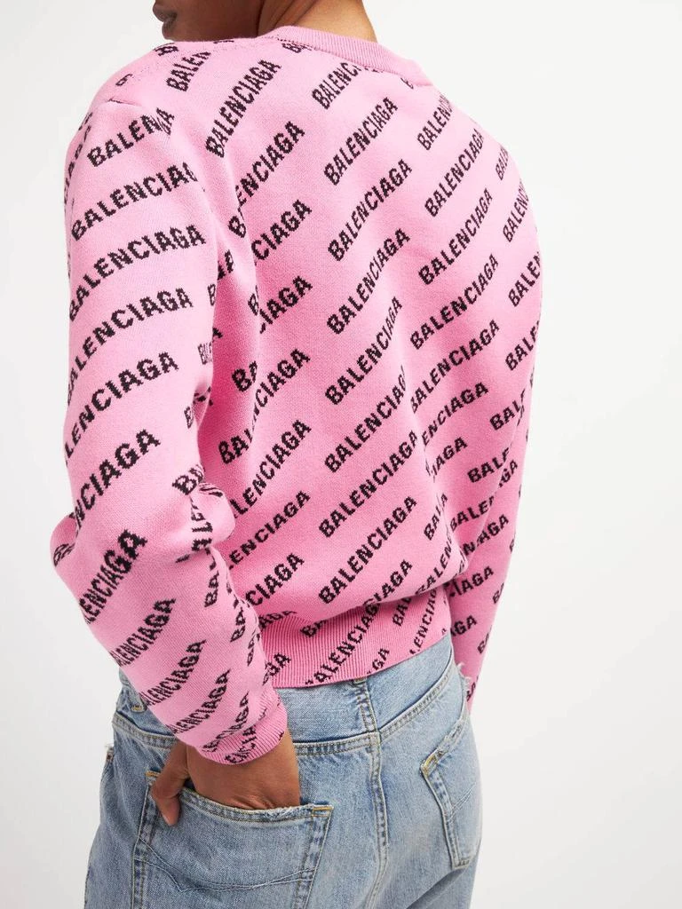 商品Balenciaga|All Over Logo Cotton Blend Sweater,价格¥6728,第2张图片详细描述