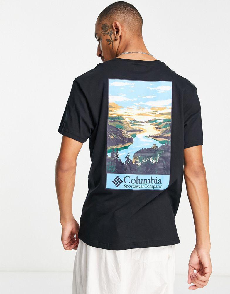 商品Columbia|Columbia Alpine Way back print t-shirt in black Exclusive at ASOS,价格¥160,第4张图片详细描述