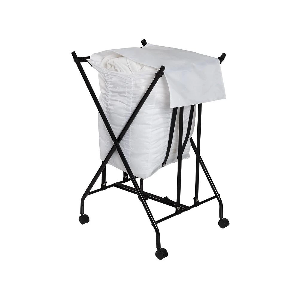 商品Honey Can Do|Single Bounce Back Hamper No Bend Laundry Basket with Wheels and Lid,价格¥796,第1张图片