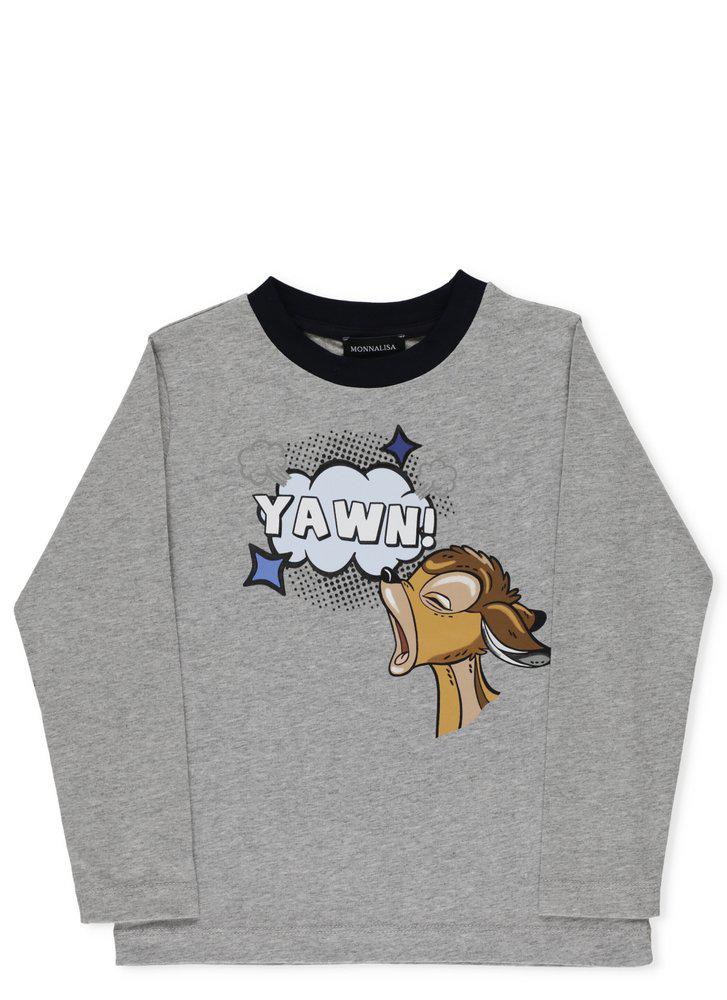 Monnalisa Bambi Printed Long Sleeve T-Shirt商品第1张图片规格展示