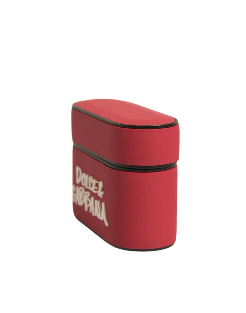 商品Dolce & Gabbana|Dolce & Gabbana Red PVC Embossed Logo Plaque Holder Airpods Case,价格¥1023,第2张图片详细描述