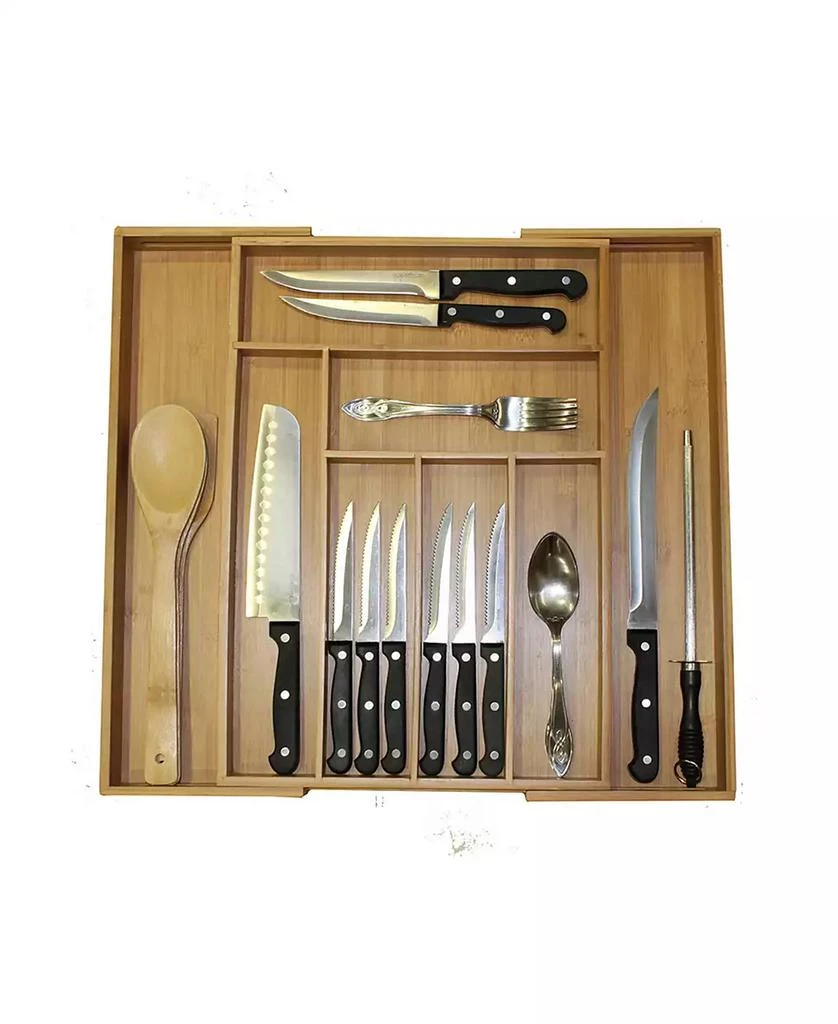 商品Oceanstar|5-Piece Bamboo Expandable Drawer Utensil Organizer Set,价格¥419,第1张图片