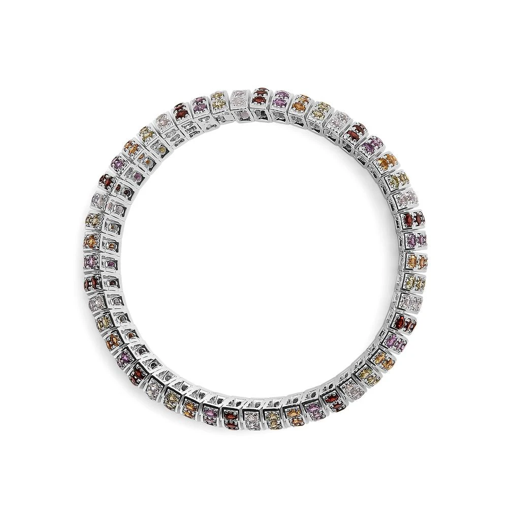 商品Haus of Brilliance|.925 Sterling Silver Multi Row Rainbow Gemstone  Bangle Bracelet,价格¥10861,第3张图片详细描述