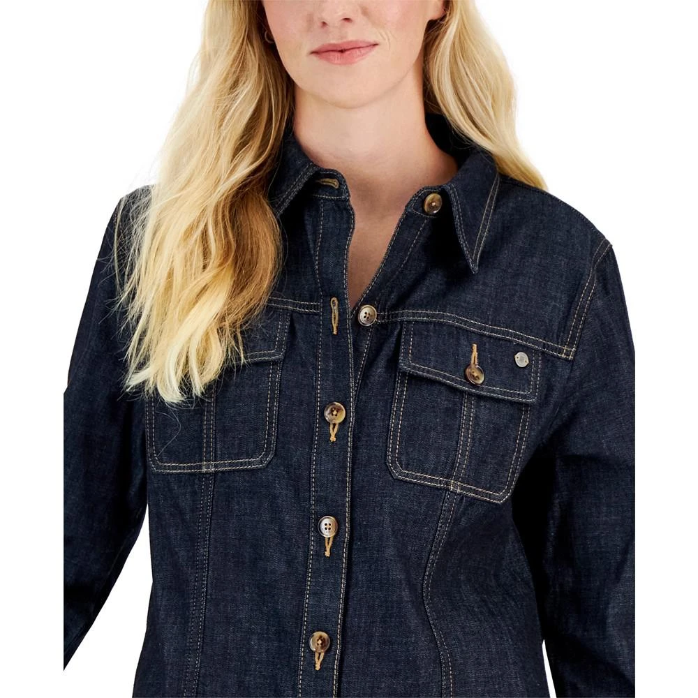 商品Tommy Hilfiger|Women's Denim Shirttail Trucker Shacket,价格¥495,第3张图片详细描述