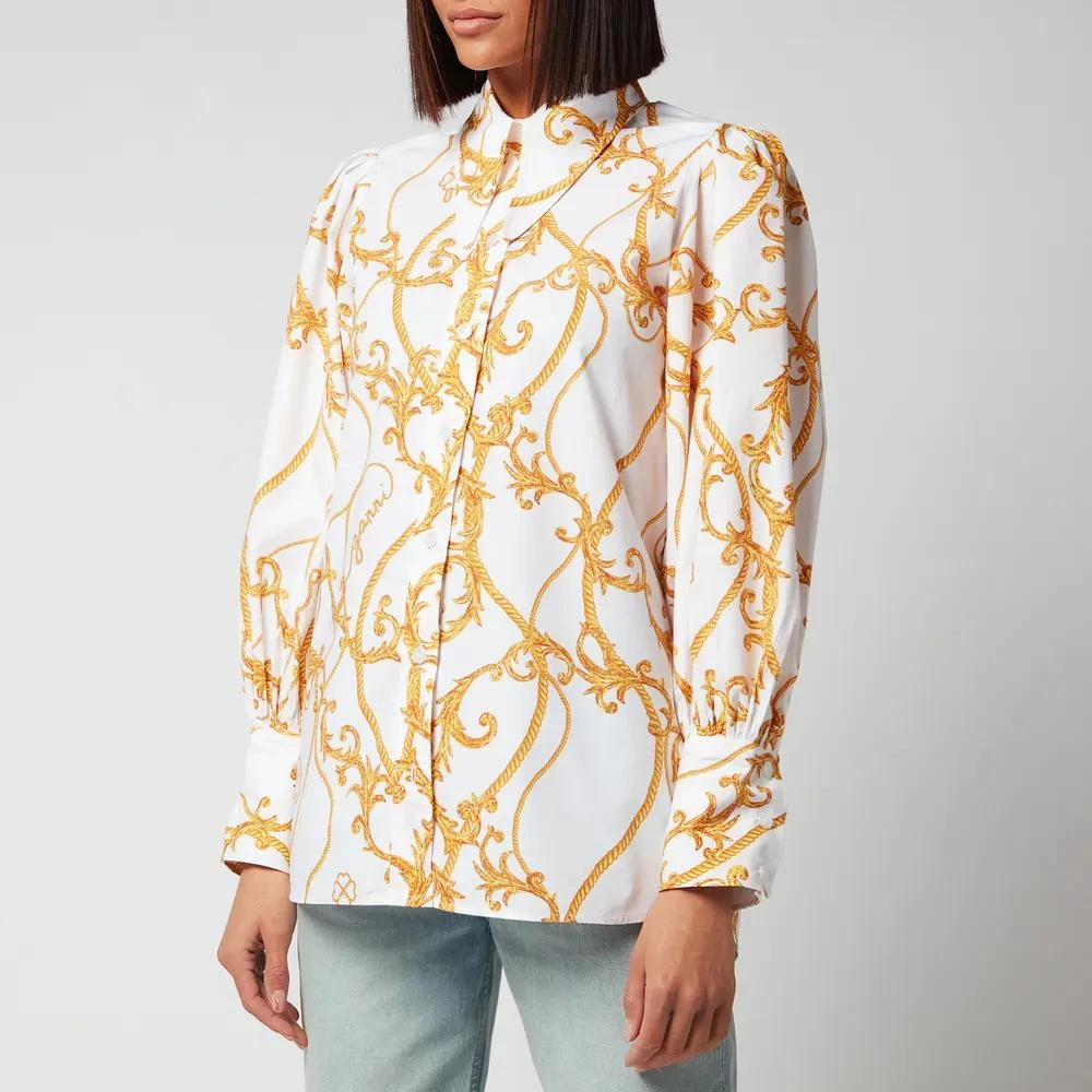 商品Ganni|Ganni Women's Printed Cotton Poplin Shirt,价格¥457,第1张图片