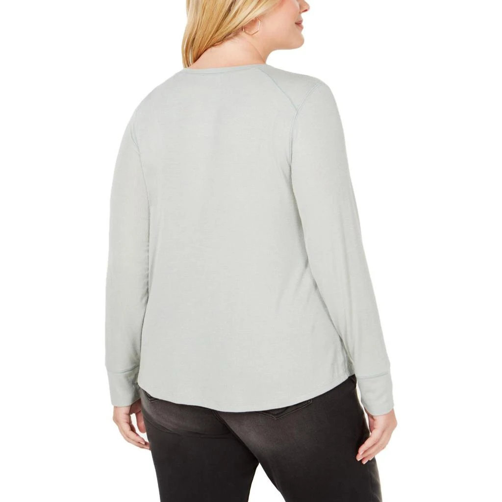 商品INC International|INC Womens Plus Ribbed Long Sleeves Pullover Top,价格¥69,第3张图片详细描述