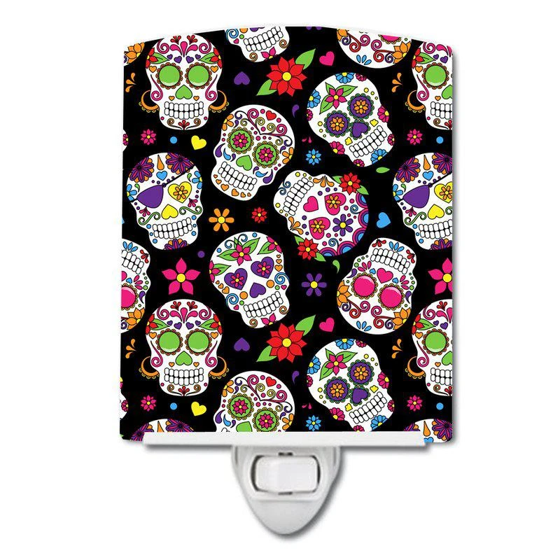 商品Caroline's Treasures|Day of the Dead Black Ceramic Night Light,价格¥204,第1张图片