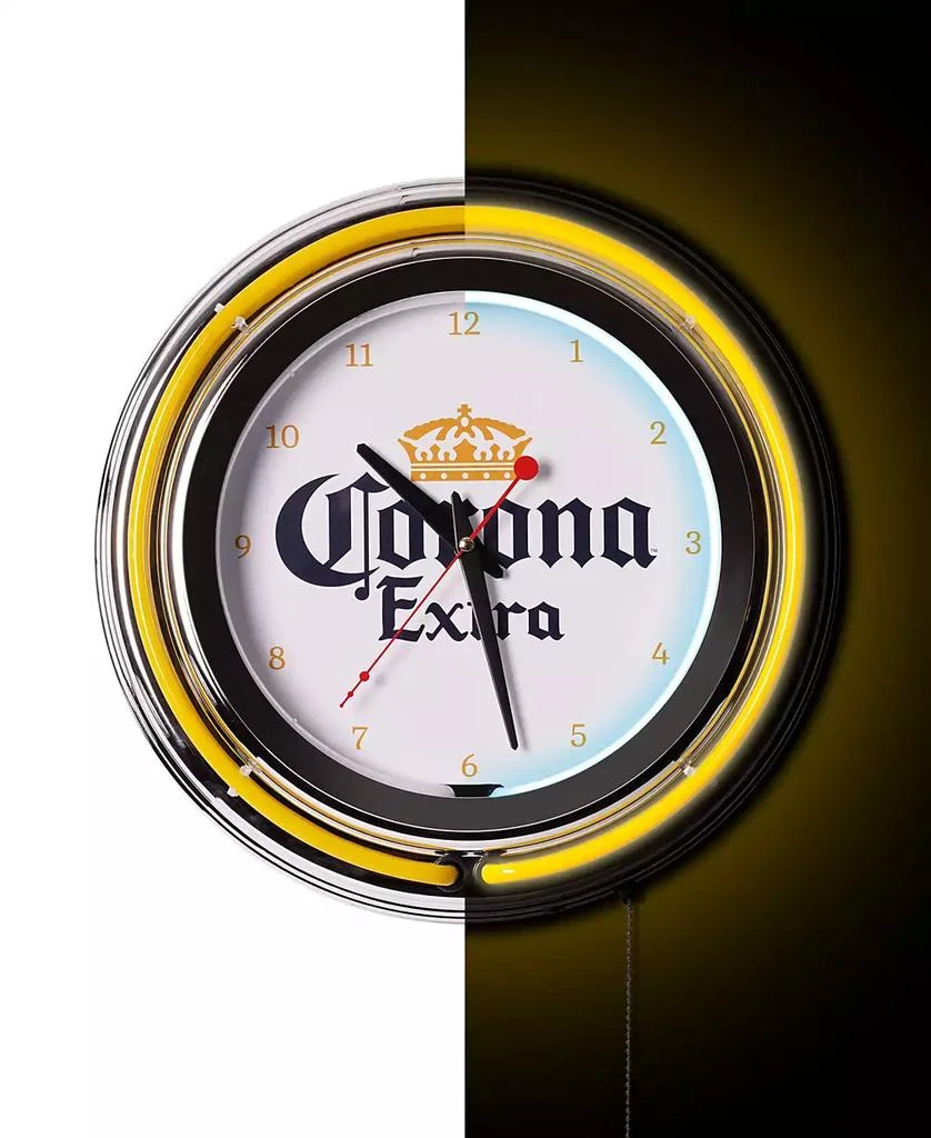 商品American Art Decor|Corona Retro Round Neon Wall Analog Clock with Pull Chain, 14.5",价格¥1120,第5张图片详细描述