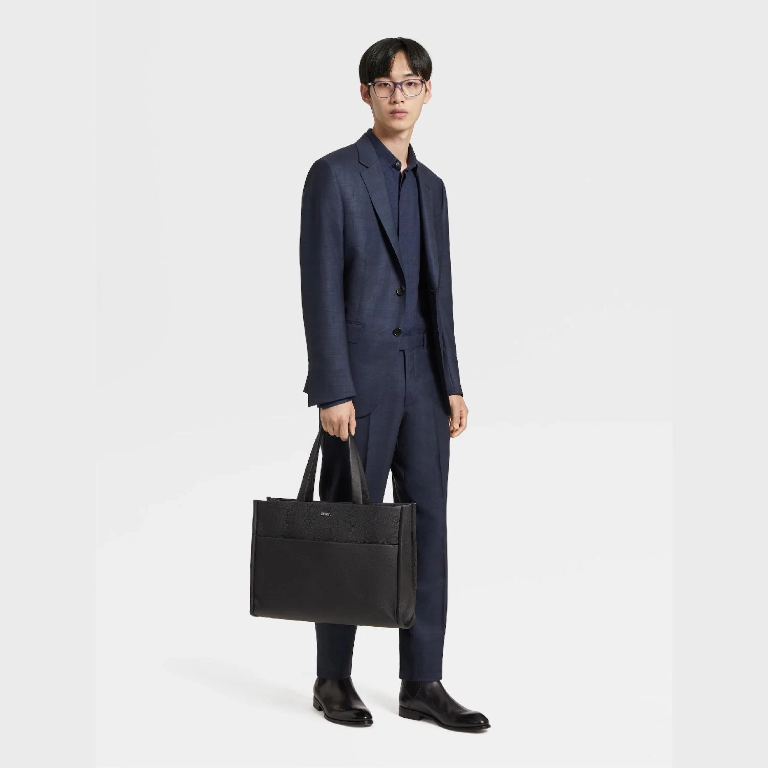 【预售】 杰尼亚 24秋冬 男士 西服套装 NAVY BLUE PRINCE OF WALES CENTOVENTIMILA WOOL SUIT C22N01-21L2N5 商品