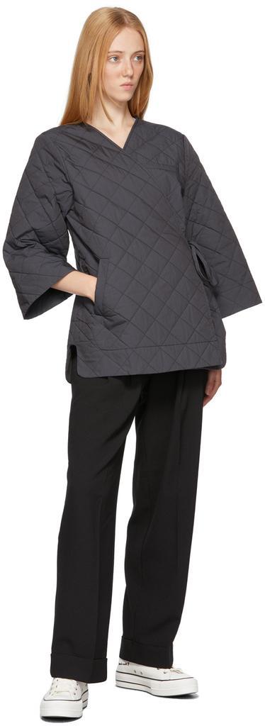 商品Ganni|Grey Quilted Jacket,价格¥2515,第6张图片详细描述