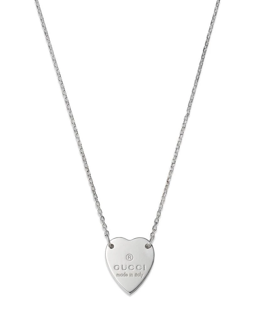 商品Gucci|Engraved Trademark 纯银心形项链, 18",价格¥2236,第1张图片