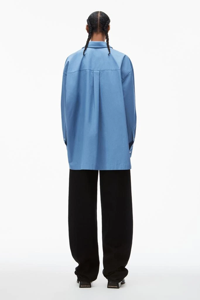 商品Alexander Wang|Button Up Boyfriend Shirt In Compact Cotton With Apple Logo Patch,价格¥2388,第5张图片详细描述