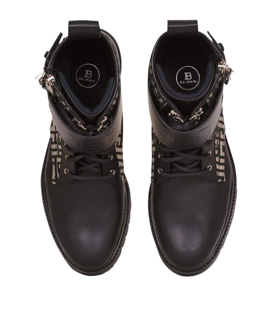 商品Balmain|Leather Monogram Print Ankle Boots,价格¥11799,第2张图片详细描述