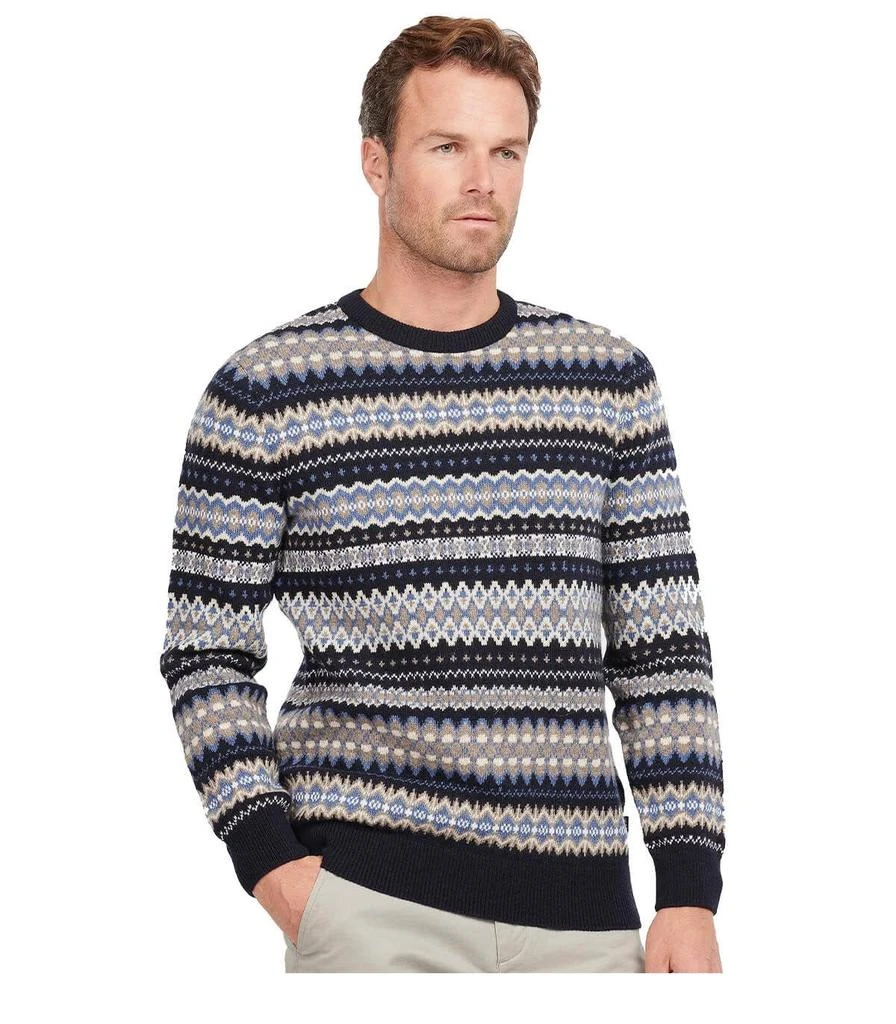 商品Barbour|Barbour Case Fairisle Blue Grey Crewneck Jumper,价格¥1558,第3张图片详细描述