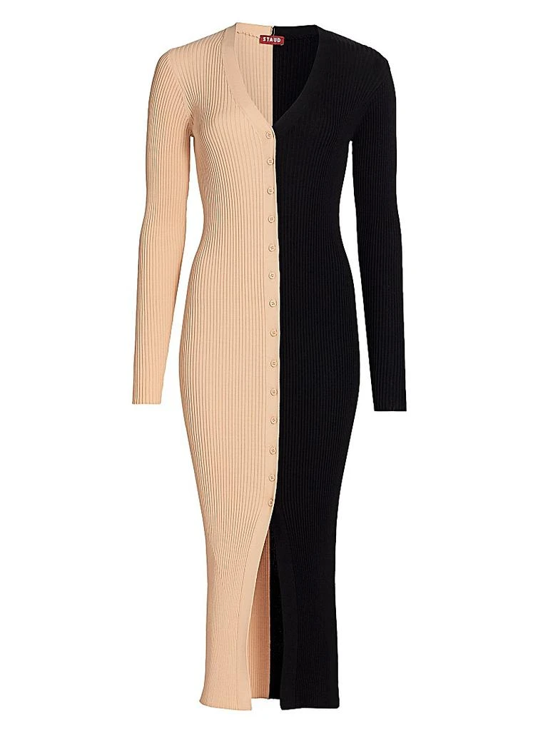 商品Staud|Shoko Colorblocked Midi-Dress,价格¥1228,第1张图片