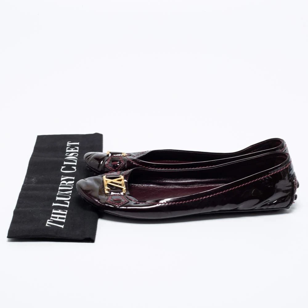Louis Vuitton Burgundy Patent Leather Oxford Slip On Loafers Size 38 商品