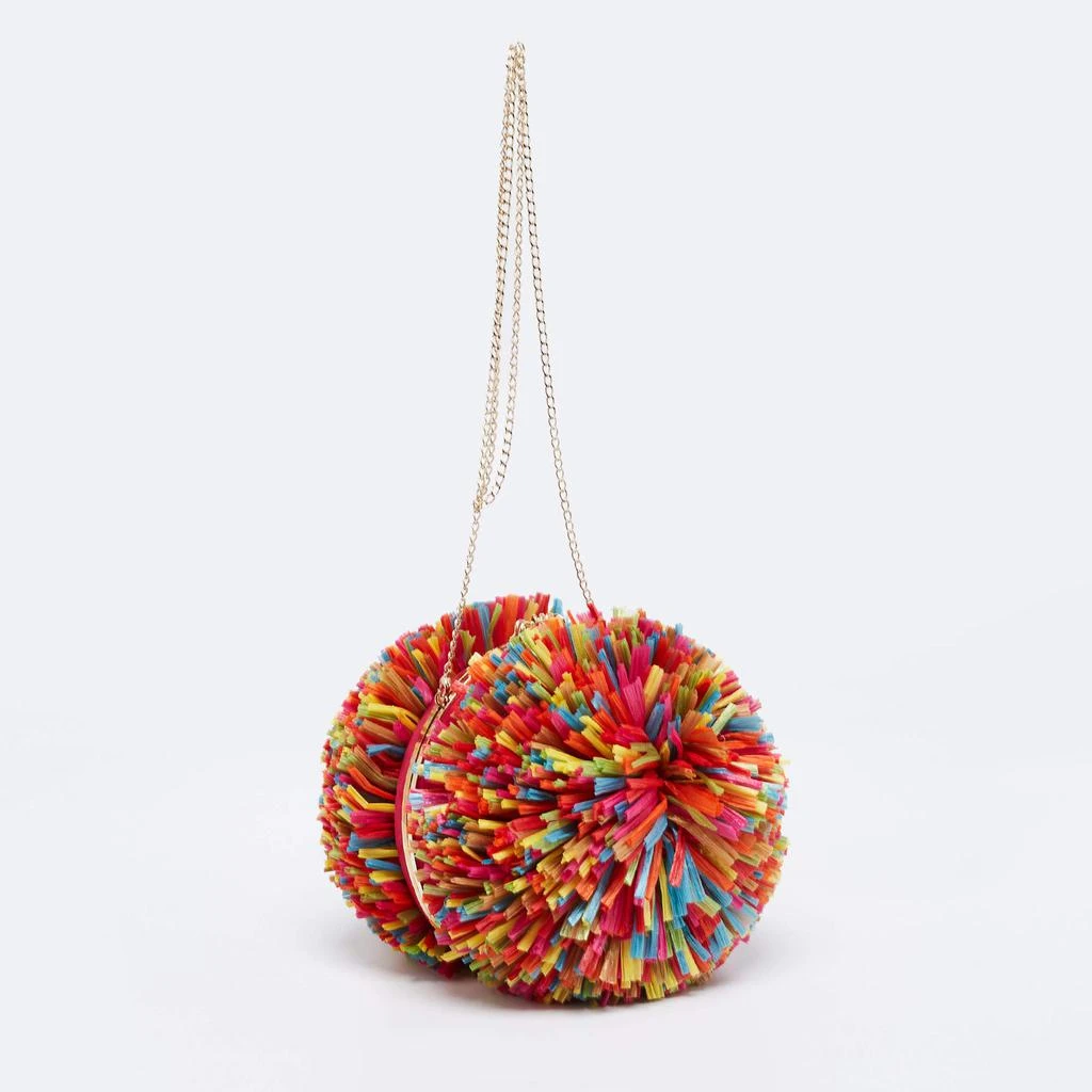 商品[二手商品] Charlotte Olympia|Charlotte Olympia Multicolor Straw and Suede Fiesta Chain Clutch Bag,价格¥3109,第3张图片详细描述