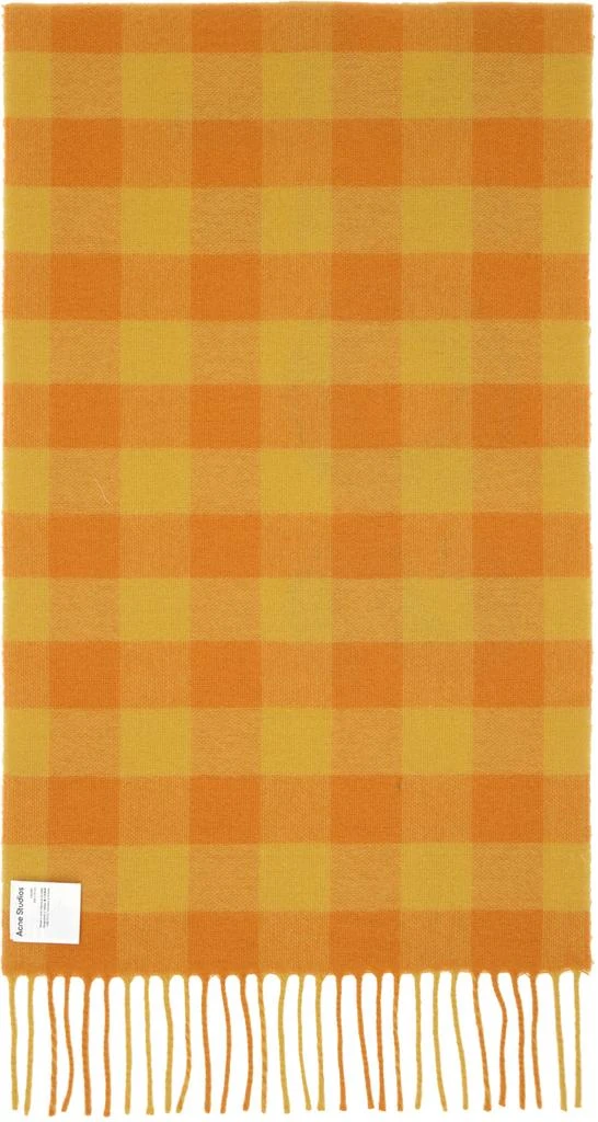 商品Acne Studios|Orange Check Scarf,价格¥992,第2张图片详细描述