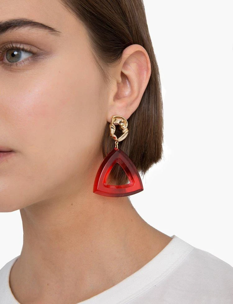 商品Pixie Market|Gold Nugget Red Chandelier Earrings,价格¥181,第5张图片详细描述