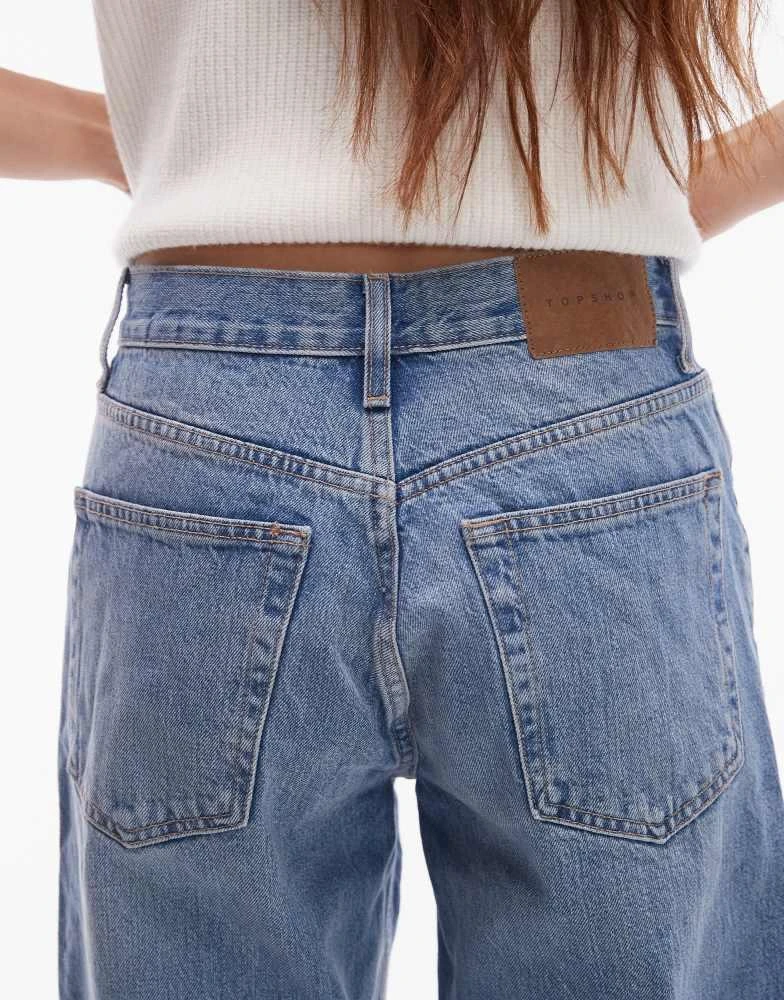 商品Topshop|Topshop Runway mid rise straight cropped jean in bleach,价格¥211,第4张图片详细描述
