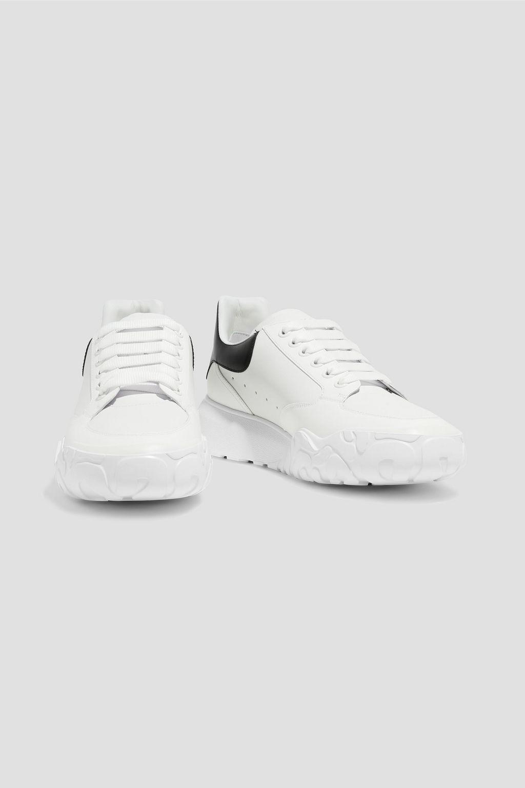 商品Alexander McQueen|Two-tone leather exaggerated-sole sneakers,价格¥2686,第4张图片详细描述