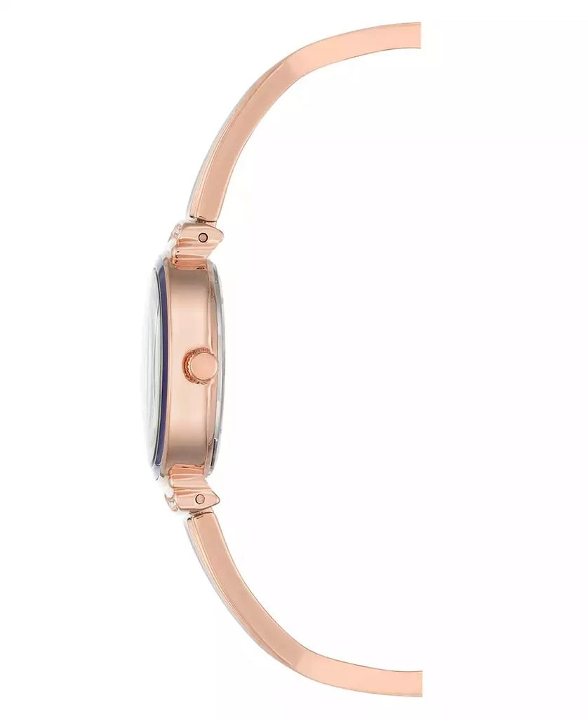 商品Anne Klein|Women's Rose Gold-Tone Alloy Bangle with Navy Enamel and Crystal Accents Fashion Watch 33.5mm Set 4 Pieces,价格¥1326,第2张图片详细描述