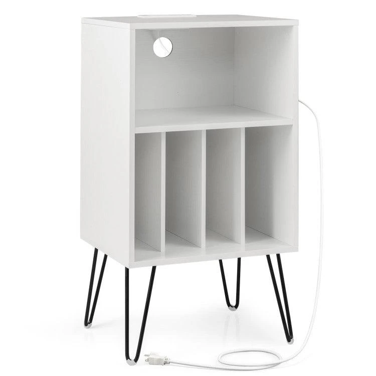 商品Hivvago|Record Player Stand with Charging Station for Living Room Bedroom,价格¥1023,第1张图片