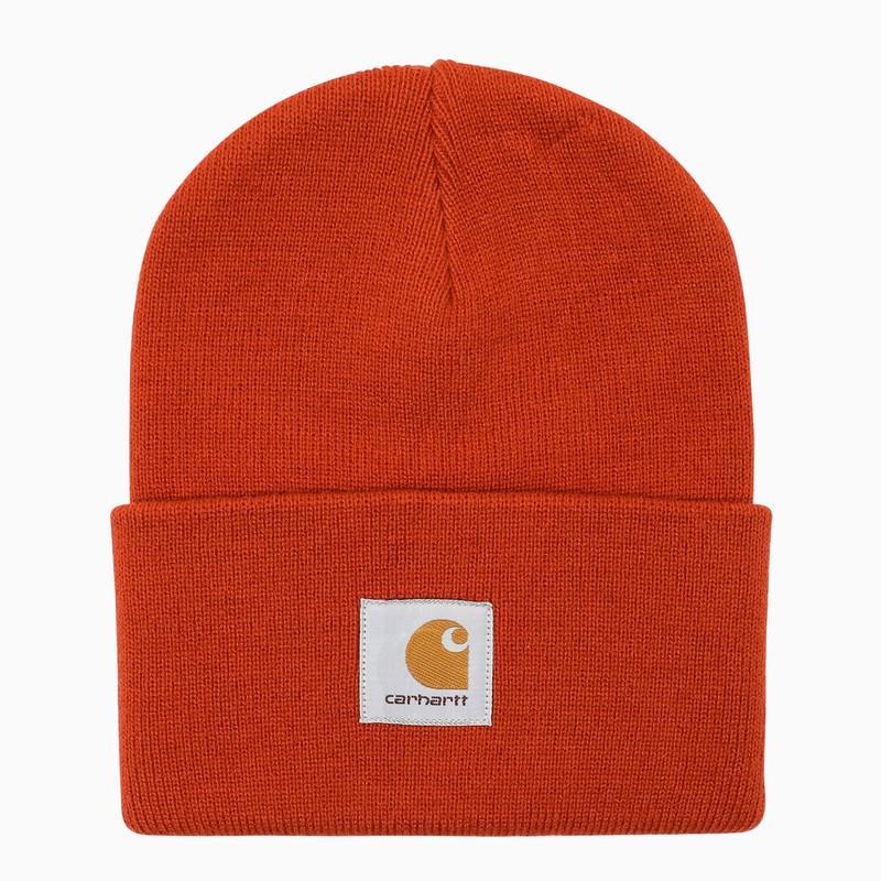 商品Carhartt WIP|Orange logo-patch beanie,价格¥171,第1张图片