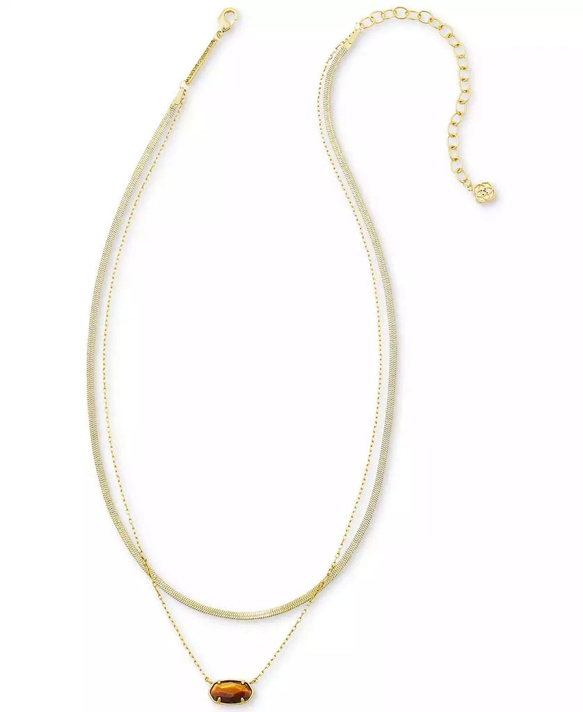 商品Kendra Scott|14k Gold-Plated Drusy Stone & Herringbone Chain Layered Pendant Necklace, 16" + 3" extender,价格¥432,第2张图片详细描述