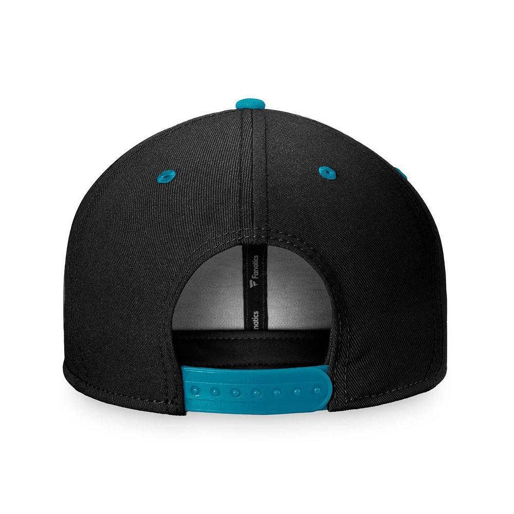Men's Branded Black, Teal San Jose Sharks Heritage Retro Two-Tone Snapback Hat商品第2张图片规格展示
