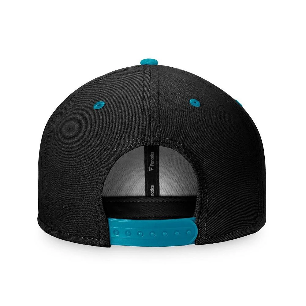 商品Fanatics|Men's Branded Black, Teal San Jose Sharks Heritage City Two-Tone Snapback Hat,价格¥228,第2张图片详细描述