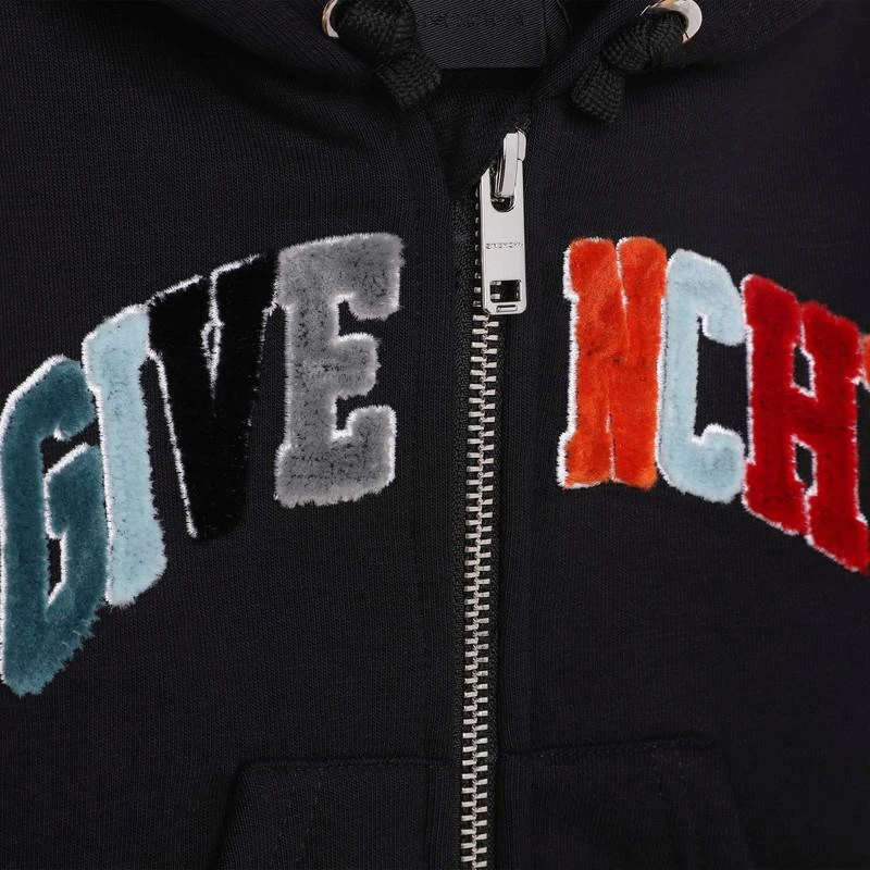 商品Givenchy|Black hoodie with multicoloured logo,价格¥1109,第3张图片详细描述
