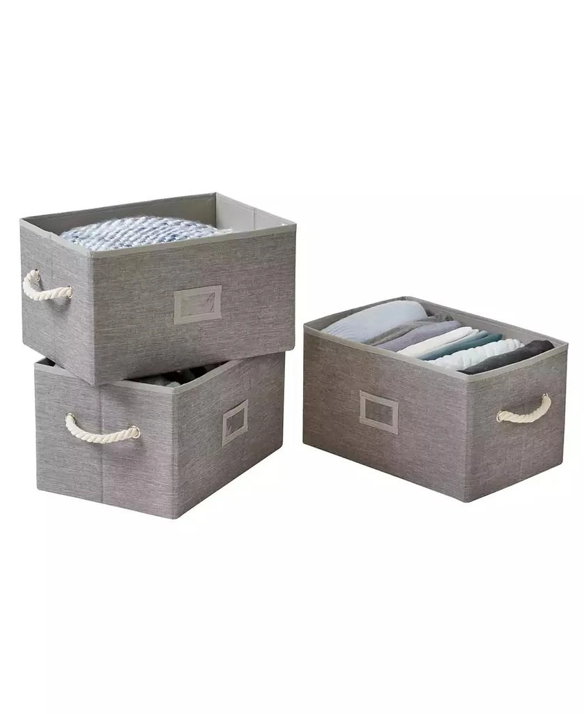 商品Honey Can Do|Set of 3 Large Fabric Storage Bins with Handles, Heather,价格¥228,第1张图片