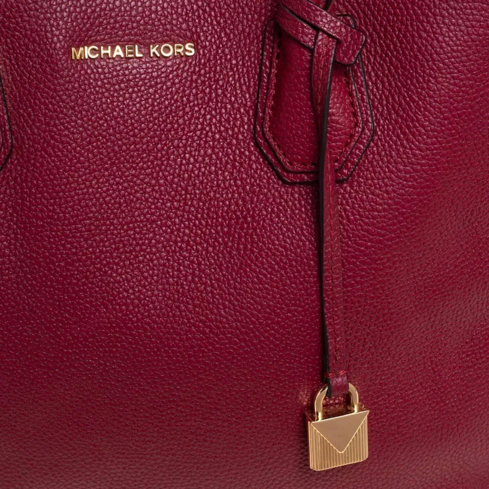 商品[二手商品] Michael Kors|Michael Kors Burgundy Grained Leather Large Mercer Tote,价格¥1965,第5张图片详细描述