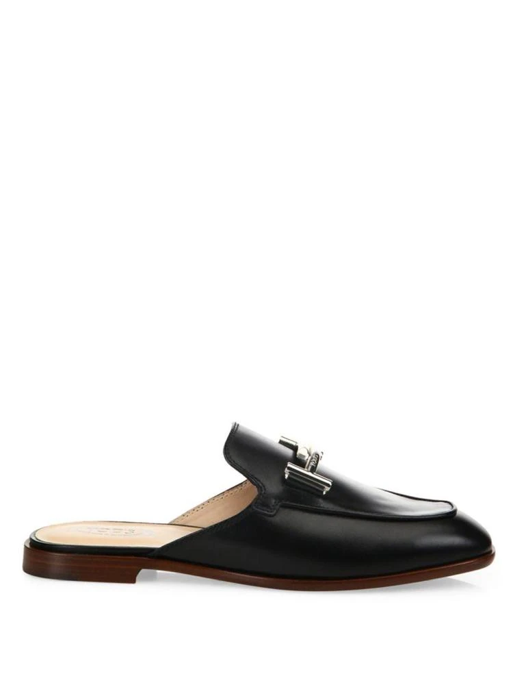 商品Tod's|Double-T Leather Slip-On Mules,价格¥4415,第5张图片详细描述