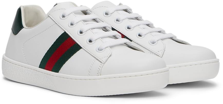 商品Gucci|Kids White Ace Sneakers,价格¥2876,第6张图片详细描述