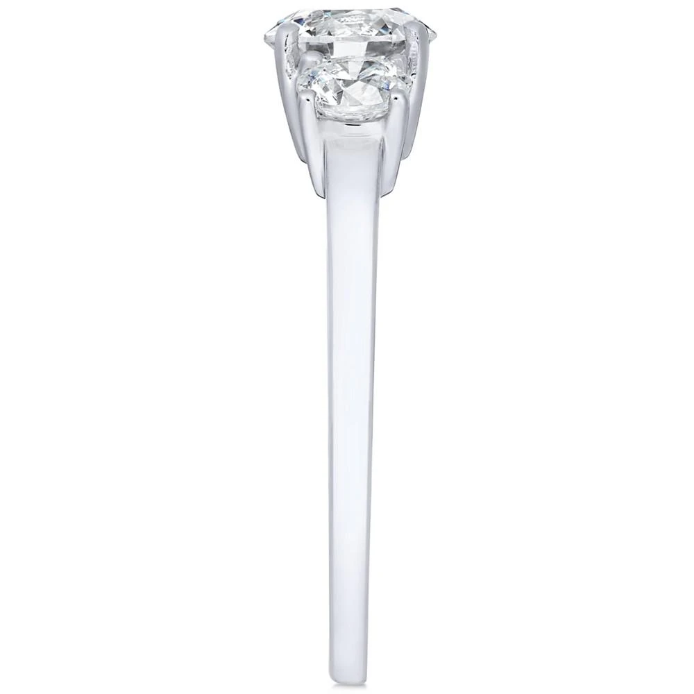 商品Arabella|14k White Gold Ring, Cubic Zirconia Small Three Stone Ring (2-3/8 ct. t.w.),价格¥4478,第3张图片详细描述
