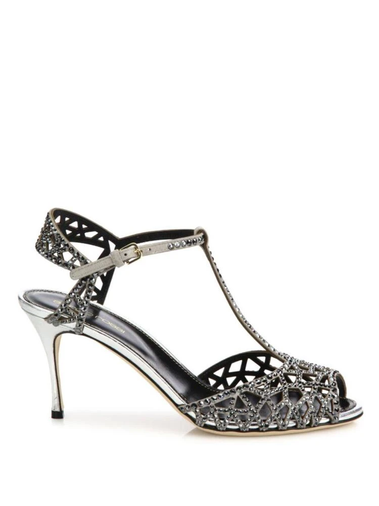 商品Sergio Rossi|Tresor Embellished T-Strap Sandals,价格¥3791,第5张图片详细描述