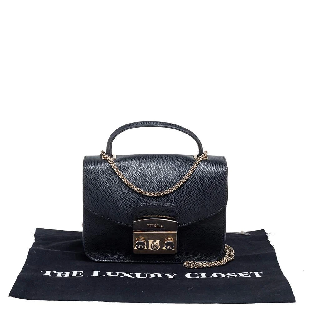 Furla Black Leather Mini Metropolis Top Handle Bag 商品