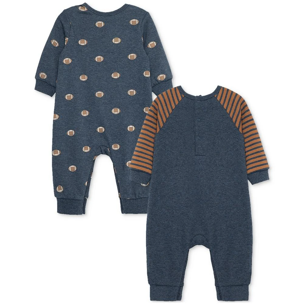 商品Little Me|Baby Boys Football Cotton Long Sleeve Coverall, Pack of 2,价格¥309,第2张图片详细描述