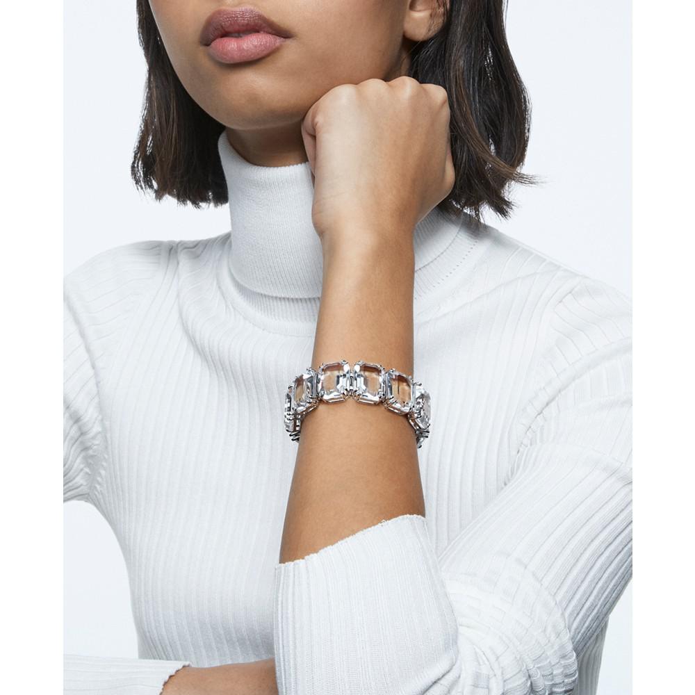 Silver-Tone Octagon-Crystal Flex Bracelet商品第4张图片规格展示