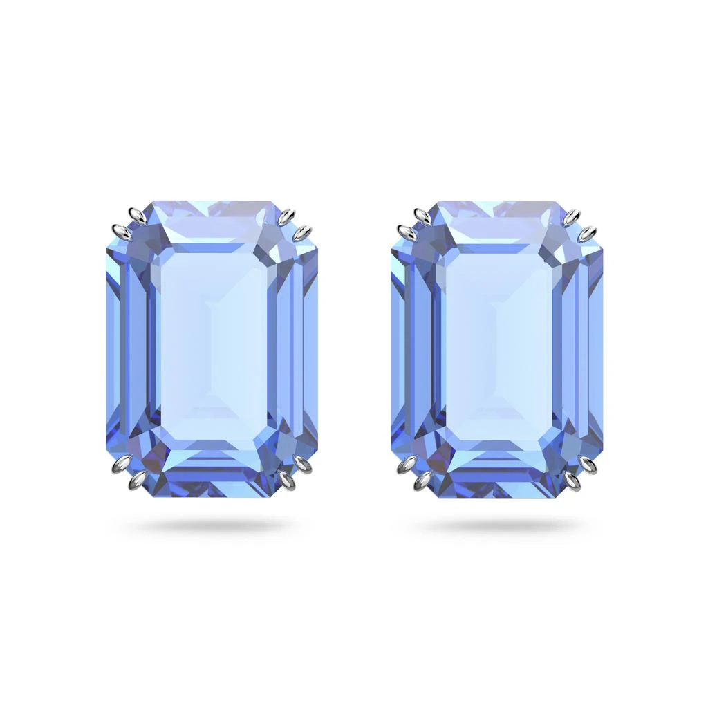 商品Swarovski|Millenia stud earrings octagon cut blue rhodium plated,价格¥899,第1张图片
