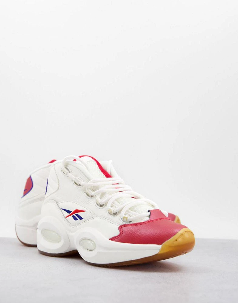 商品Reebok|Reebok question mid trainers in chalk and red,价格¥1255,第1张图片