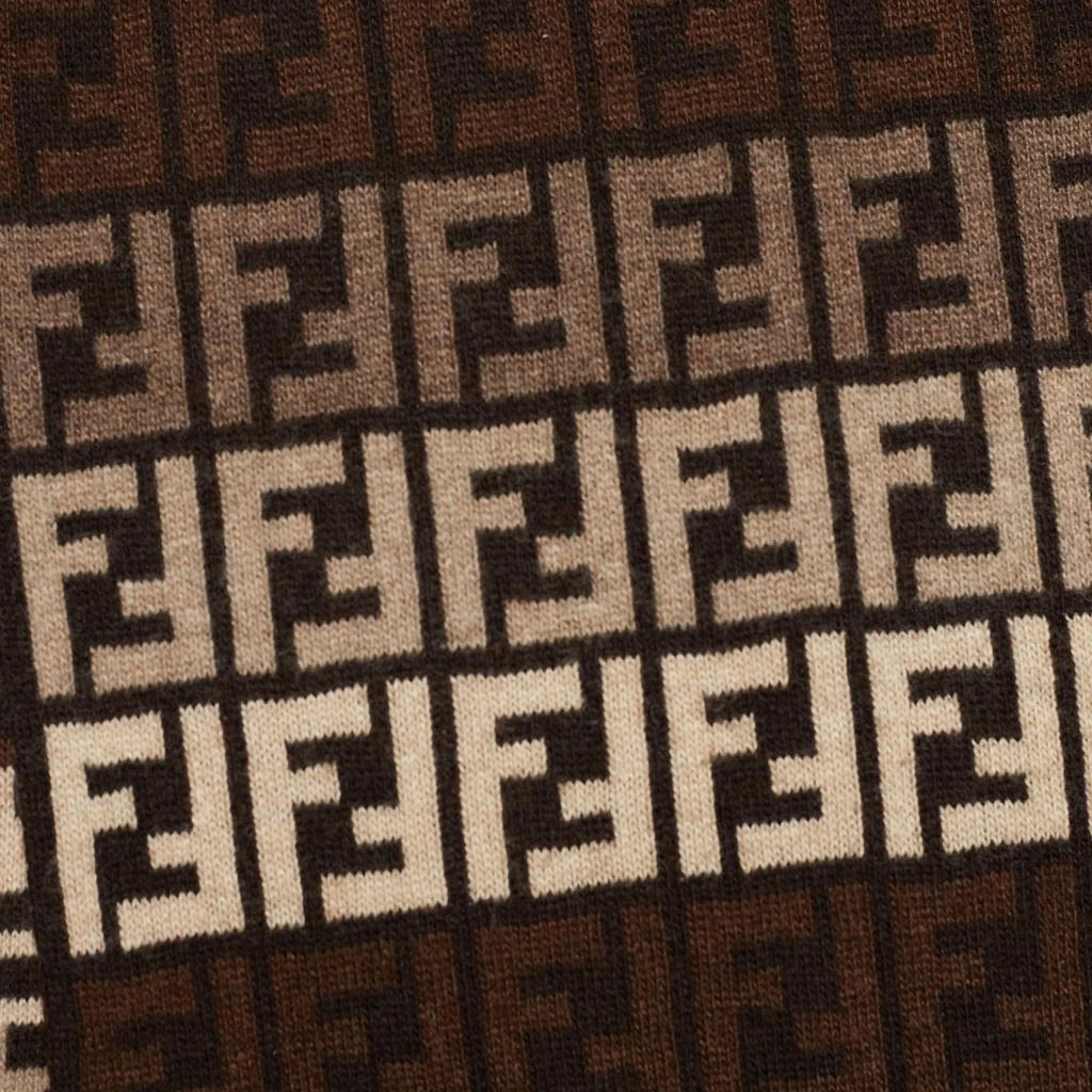 商品[二手商品] Fendi|Fendi Brown Zucca Intarsia Knit Wool Blend Scarf,价格¥2514,第3张图片详细描述