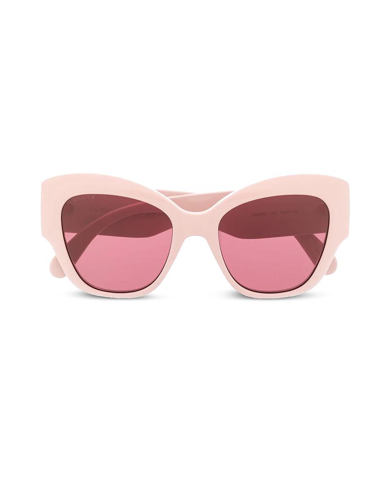 Pink Quilted Acetate Cat-eye Frame Women's Sunglasses商品第1张图片规格展示