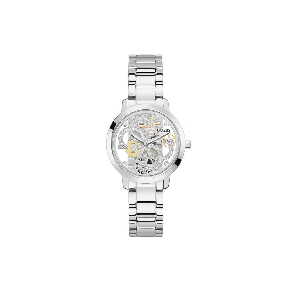商品GUESS|Women's Silver-Tone Stainless Steel Bracelet Watch 36mm,价格¥817,第1张图片