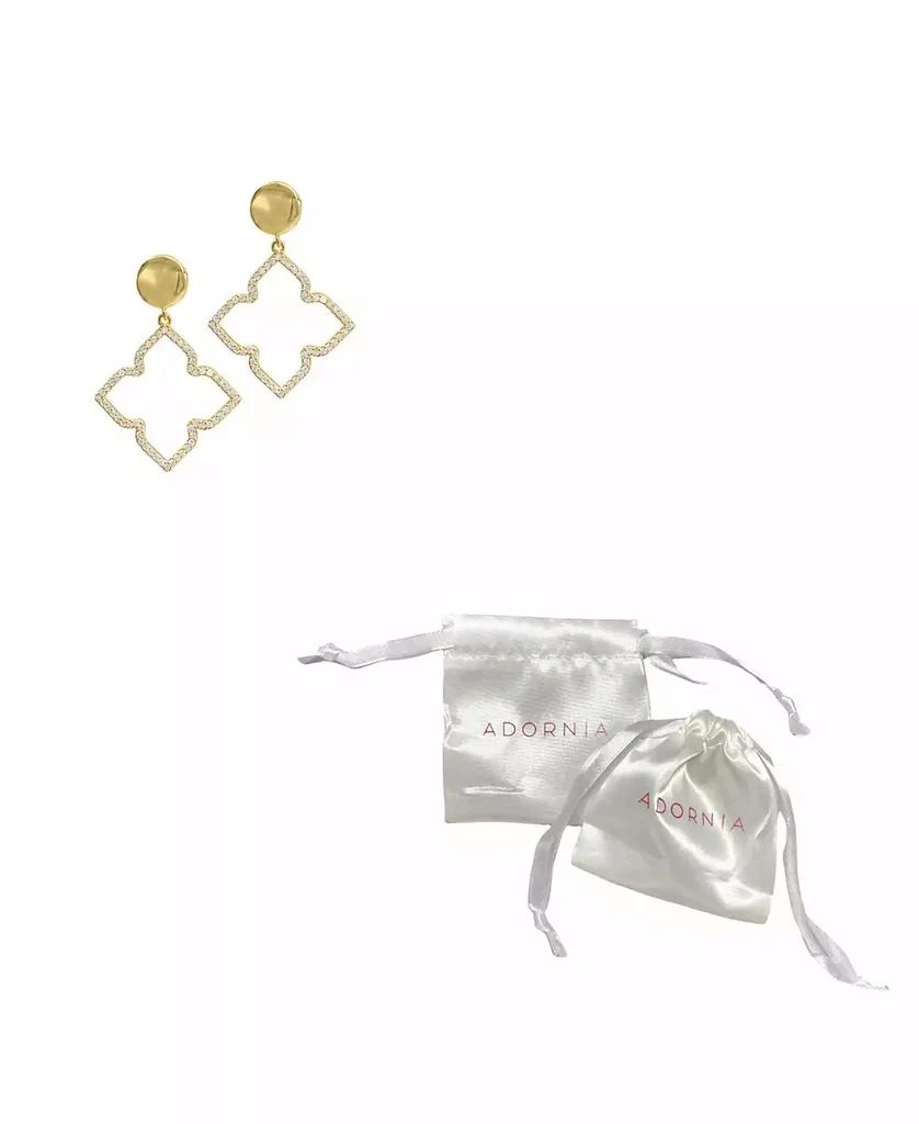 商品ADORNIA|Women's 14K Gold-Tone Plated Drop and Dangle Crystal Lined Floral Earrings,价格¥193,第2张图片详细描述